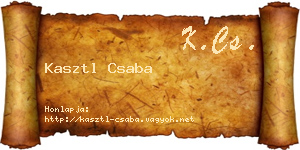 Kasztl Csaba névjegykártya